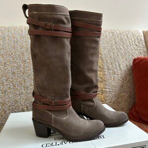 Frye Jane Slouchy Strappy Suede Boots ~Size 7.5 M